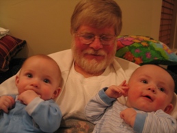 Papa with Twins