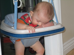 Ryan asleep in jumper